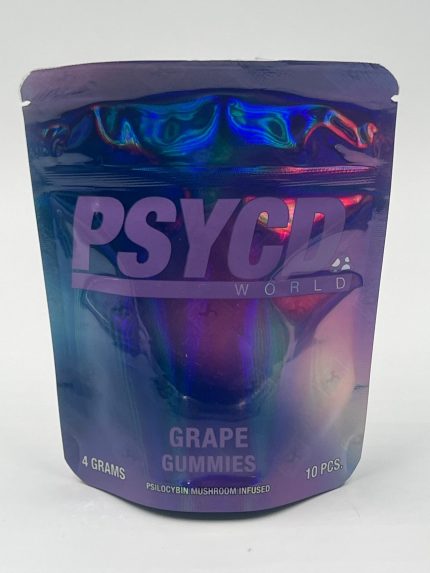 PSYCD WORLD PSILOCYBIN MUSHROOM INFUSED GUMMIES 4 GRAMS (10 PCS.) $40 PER BAG GRAPE