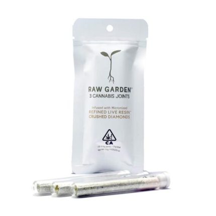 RAW GARDEN- INFUSED JOINTS- MICRONIZED REFINED LIVE RESIN CRUSHED DIAMONDS- STRAWBERRY LIME MOJITO